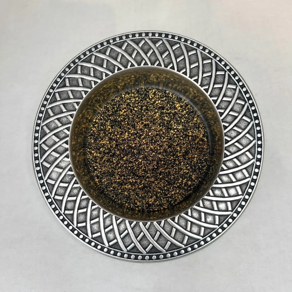 Wilton Wine Bottle Coaster- Armetale Metal - Textured - Woven - Style Rim - Picture 1 of 7